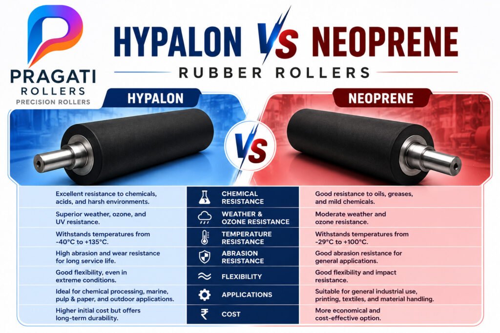 Difference Between Hypalon Vs Neoprene Rubber Rollers